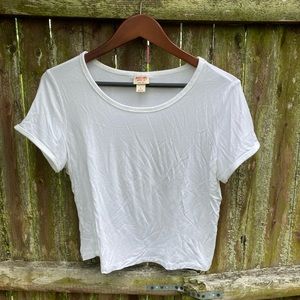 Plain White Crop Top - mossimo - sz L